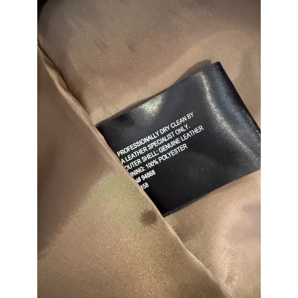 B by Bernardo Leather Jacket Metallic Champagne Bronze M
